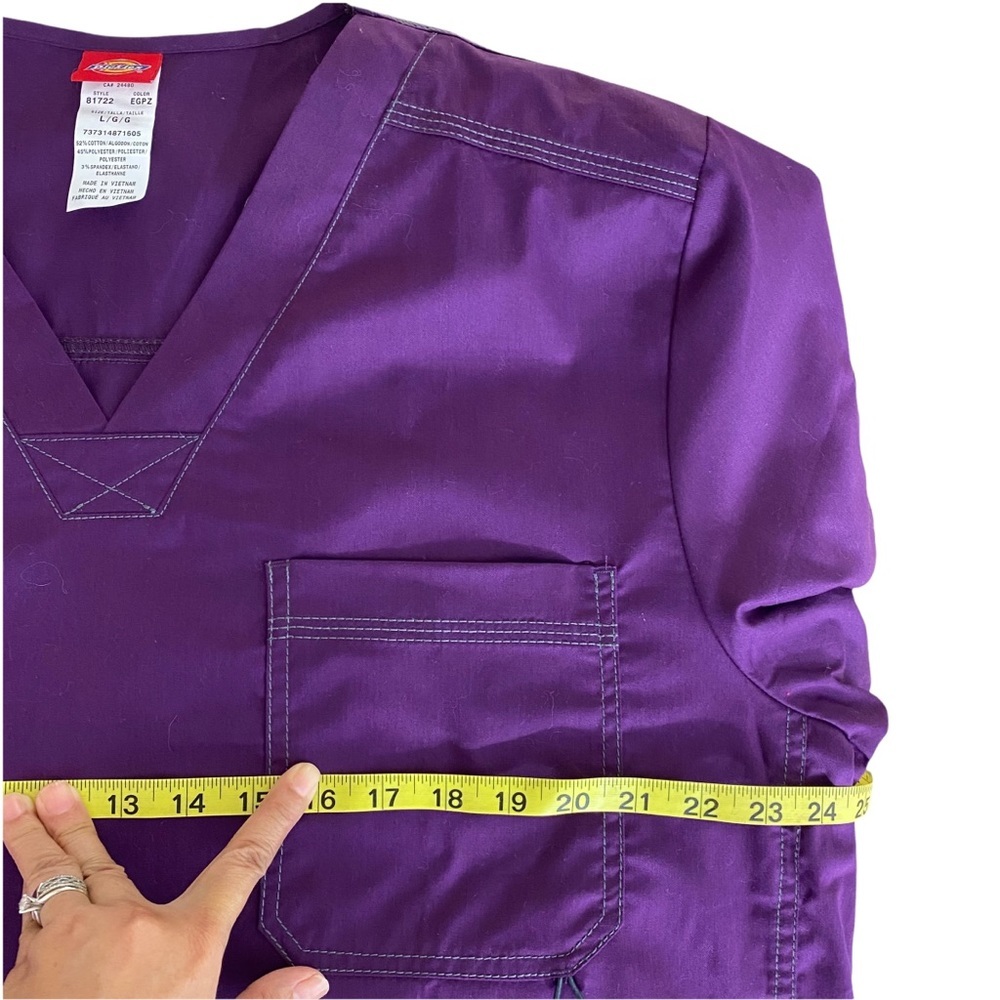 DICKIES Scrub Gen Flex Men's V-Neck  Scrub Top In eggplant color Size large - Picture 11 of 12